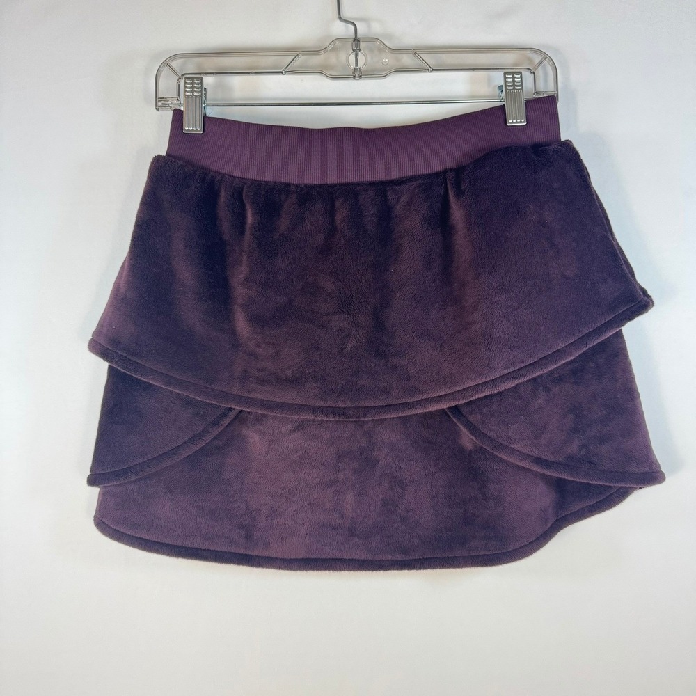 Athleta Girl Purple Fleece Skort Kids XL 14 Plush Layered Skirt with Shorts